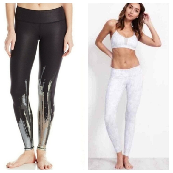 Alo Yoga Two Pairs - Glossy Vapor Python and Crackle Paint...